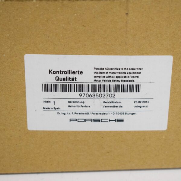 Porsche Panamera 970 Horn Signal Bracket 97063502702 NEW GENUINE - Image 3