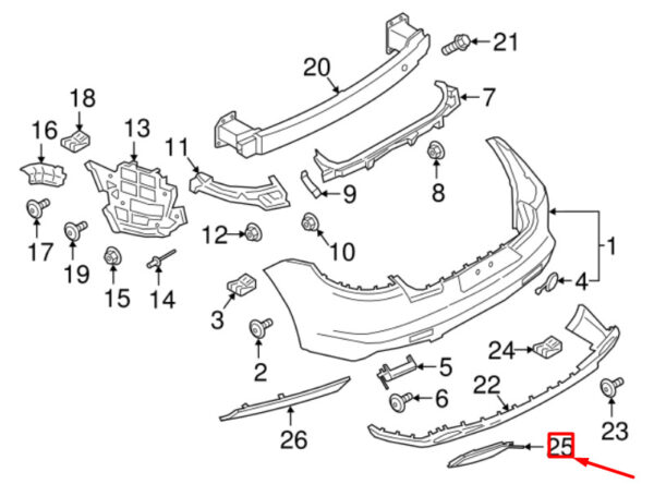 Porsche Panamera 971 exhaust panel rear right bumper 971807952OK1 NEW - Image 5