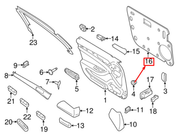 Porsche Panamera 971 Front Door Trim Damping 971863961A NEW ORIGINAL - Image 5