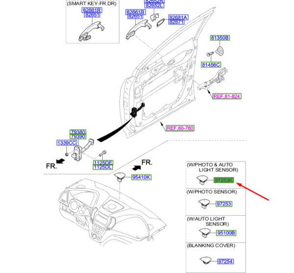 972533S000 Hyundai Santa Fe MK3 DM Photo/Automatic Light Sensor 972533S000