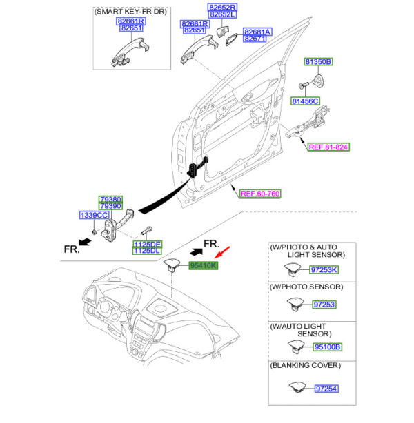 972533S100 Hyundai Santa Fe MK3 DM Sicherheitsblinkerbaugruppe 972533S100