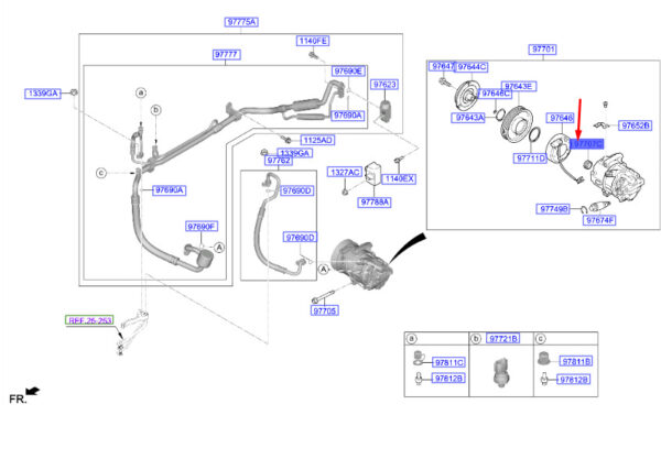 9770733300 Hyundai Tucson NX4 MK4 A/C Compressor Shaft Seal 9770733300