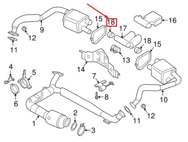 Porsche 718 Cayman 982 Pipe Clamp 98111124000 NEW ORIGINAL - Image 5
