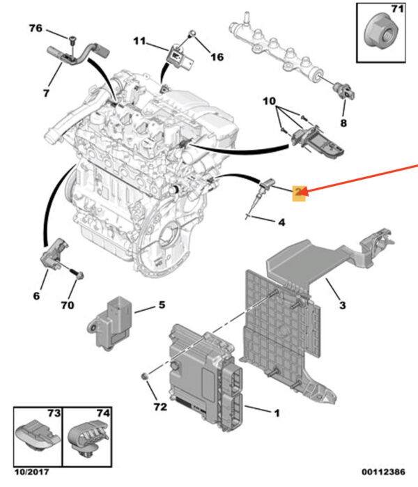 9812983580 PEUGEOT 3008 Coolant Temperature Sensor 9812983580 New Genuine