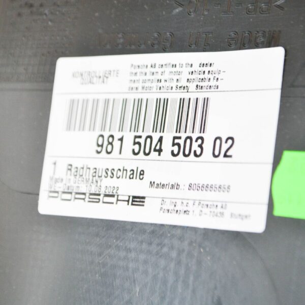 Porsche Boxster 981 Front Left Fender Rear Panel 98150450301 NEW - Image 6