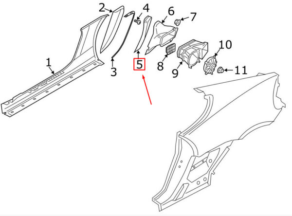 Porsche Cayman 981 Rear Left Outer Duct Flanges 981504561801E0 NEW - Image 3