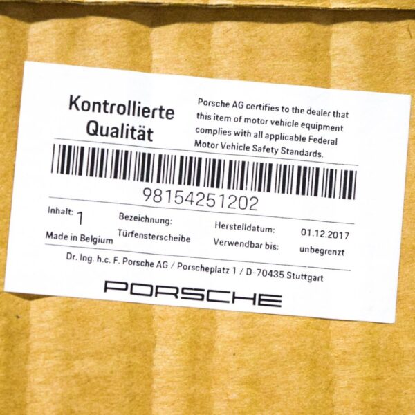 Porsche Boxster 982 Front Right Door Glass 98154251202 New - Image 6