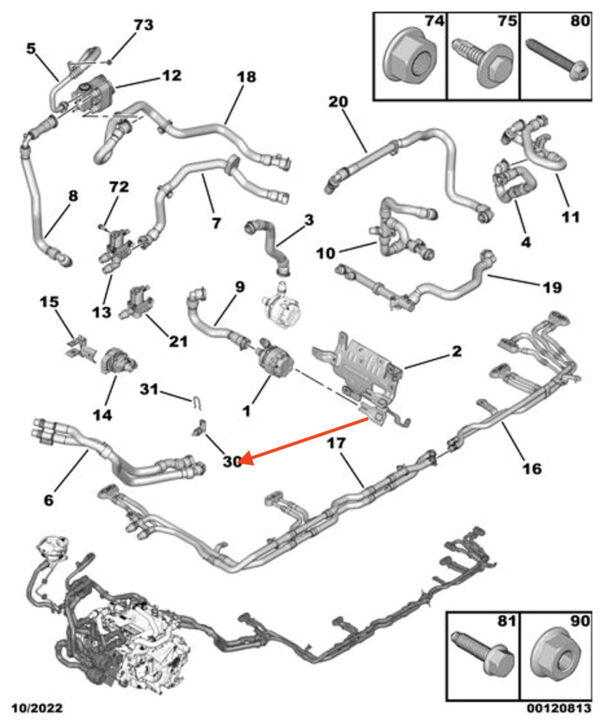 98 196 544 80 9819654480 PEUGEOT 2008 Water Temperature Sensor 9819654480 New Genuine
