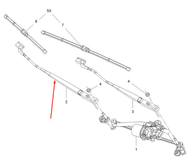CITROEN BERLINGO K9 Front Windscreen Right Wiper Arm LHD 9820344180 New Genuine - Image 3