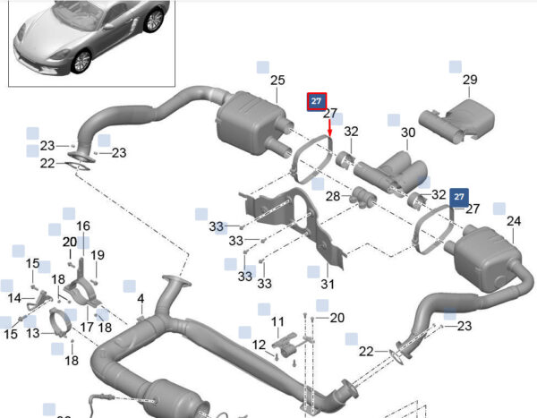 Porsche 718 Boxster 982 Clamp Muffler Clamp 982251571E NEW Original - Image 3