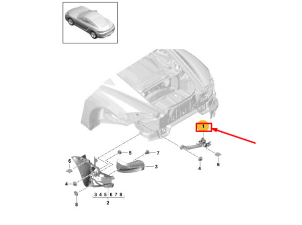 Porsche 718 Cayman 982 Rear Left Bumper Mounting Strip 982807861 - Image 2
