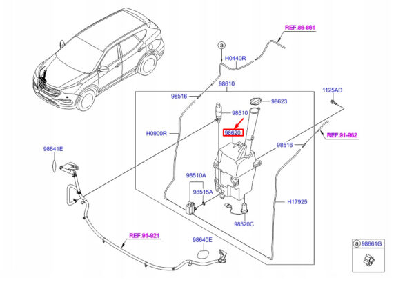 986202W500 HYUNDAI SANTA FE MK3 DM Window Washer Tank 986202W500 NEW GENUINE