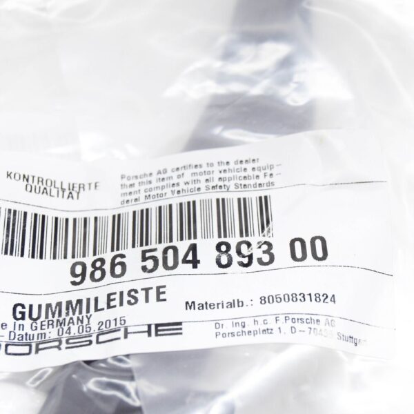 Porsche Boxster 986 Left Rubber Side Cover Seal 98650489300 NEW GENUINE - Image 6