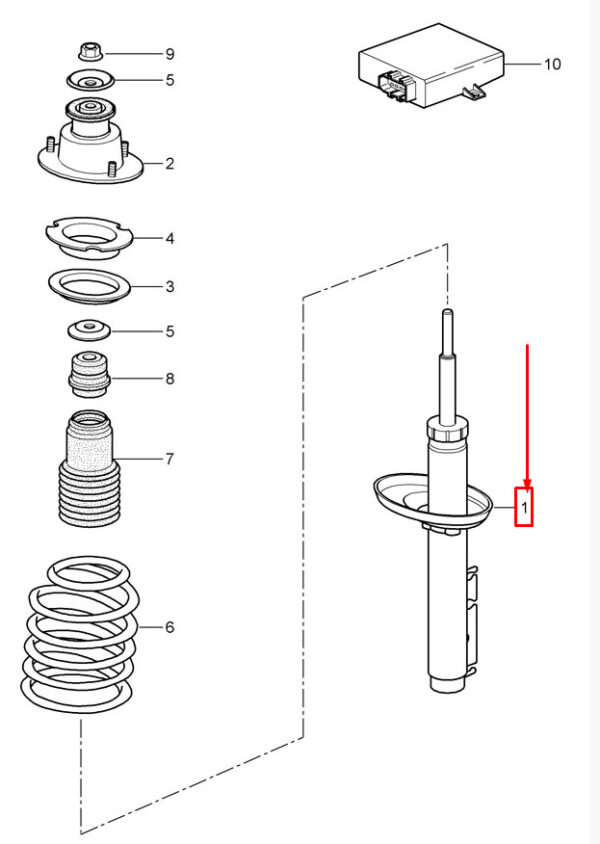 Porsche Cayman 987 rear shock absorber 98733305113 NEW ORIGINAL - Image 6
