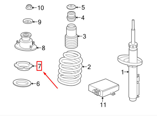 Porsche Boxster 987 Rear Spring Mount 98733350900 NEW GENUINE - Image 3