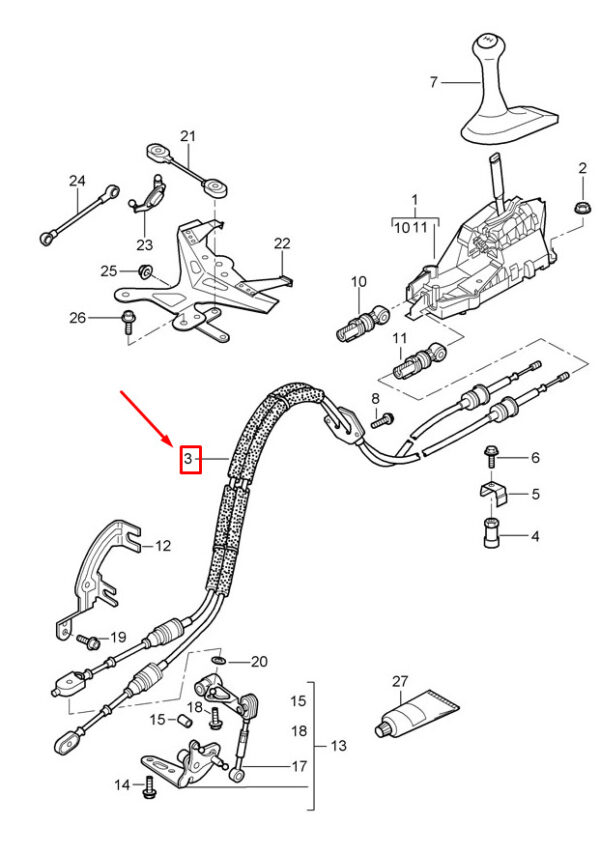 Porsche Boxster 987 Switching Cable Set for Transmission 98742404101 NEW REAL - Image 5