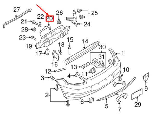 Porsche Cayman 987 Rear Bumper Heat Shield Bracket 98750563901 NEW GENUINE - Image 5