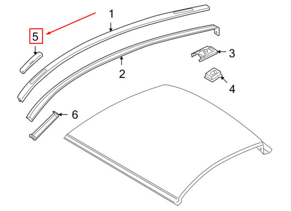 Porsche Cayman 987 Front Roof Strip 98755950100G2X NEW REAL - Image 3