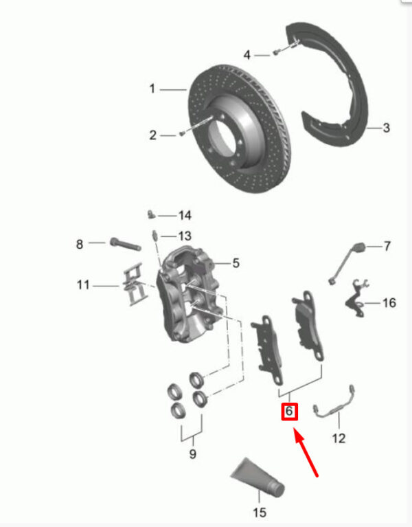 Porsche 911 991 rear brake lining set 99135294902 NEW ORIGINAL - Image 3