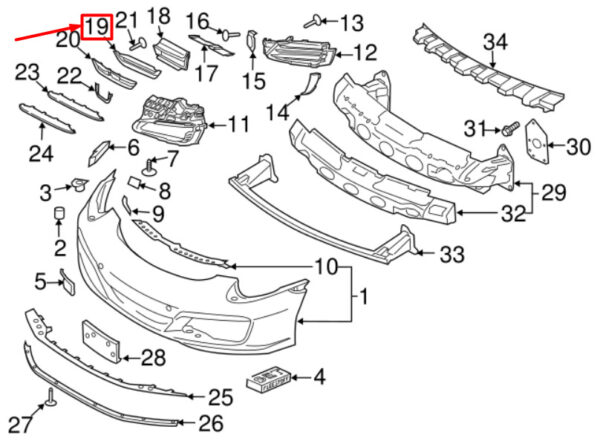 Porsche 911 991 Radiator Mount Duct Mount 99150556904OK1 NEW GENUINE - Image 6