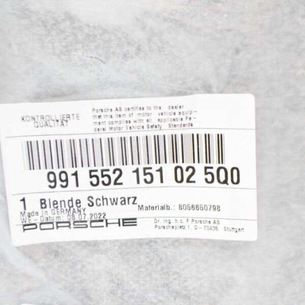 Porsche 911 991 Carrera Center Instrument Panel Cover 991552151025Q0 NEW GENUINE - Image 6