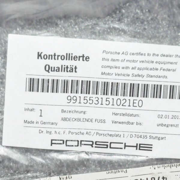 Porsche Cayman 981 Center Console Left Trim Cover 991553151021E0 NEW GENUINE