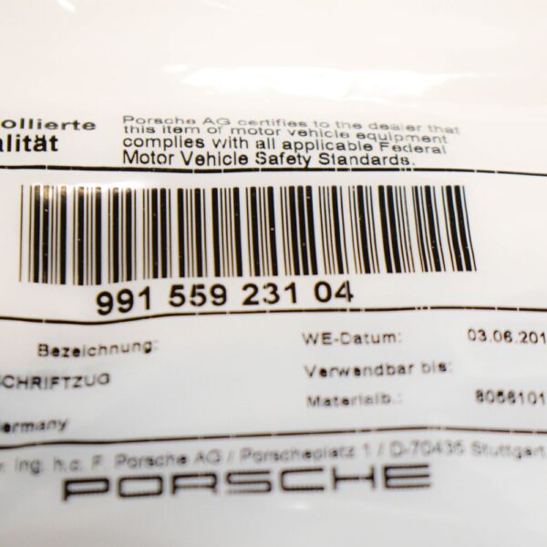 Porsche 991 GTS only matte black 911 sticker 99155923104 new - Image 3