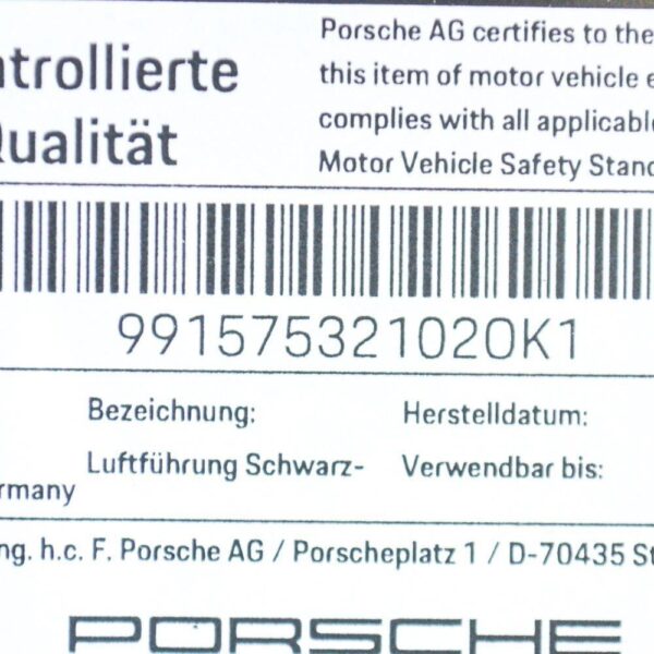 Porsche 911 991 A/C Capacitor Left Duct 99157532102OK1 NEW GENUINE - Image 5