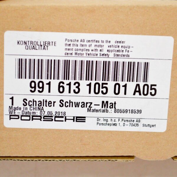 Porsche 911 991 switch trunk lid 99161310501A05 2015 new - Image 6