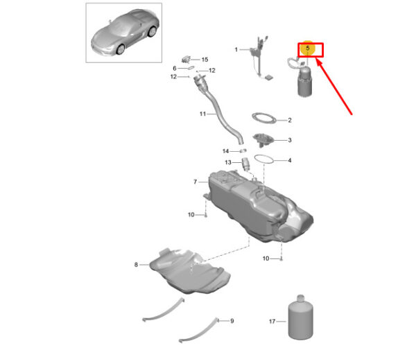 PORSCHE BOXSTER SPYDER 981 FUEL PUMP 99162014101 NEW GENUINE - Image 3