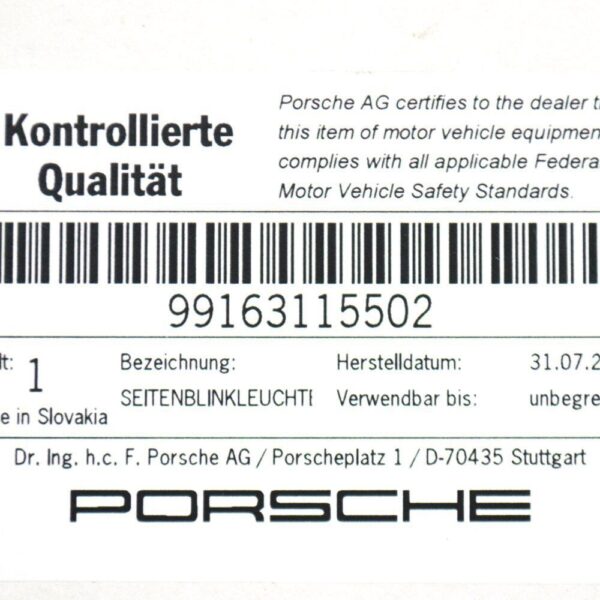 Porsche 911 991 front left fender 99163115503 new original - Image 6