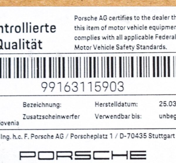Porsche 911 991 Front Left Additional Day Light LED 99163115903 New Genuine - Image 6