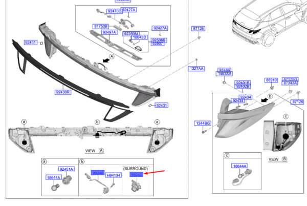 99240N7700 Hyundai Tucson NX4 MK4 Rear View Camera Unit 99240N7700