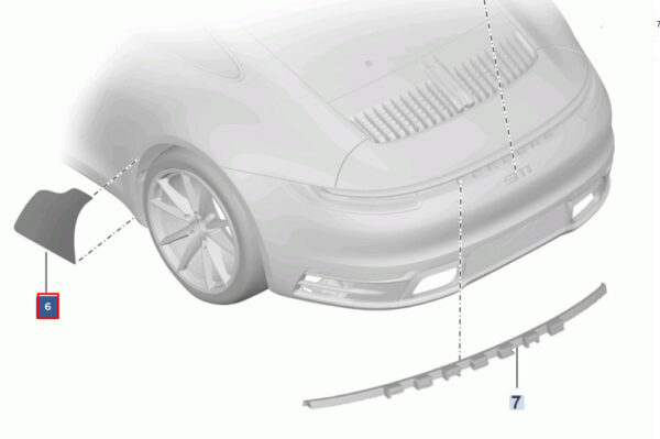 Porsche 911 992 rock impact protection film for left side 992809691, original part - Image 2