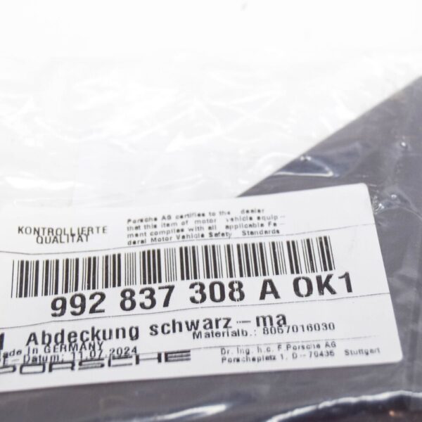 Porsche 911 992 Right Door Window Guide Cover 992837308AOK1 NEW - Image 6