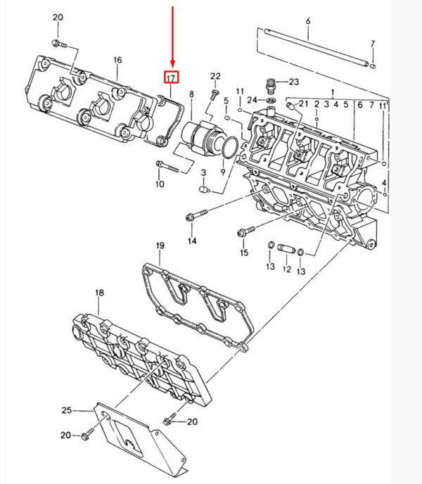 Porsche Carrera 911 993 Top Camshaft Housing Gasket 99310517302 NEW - Image 3