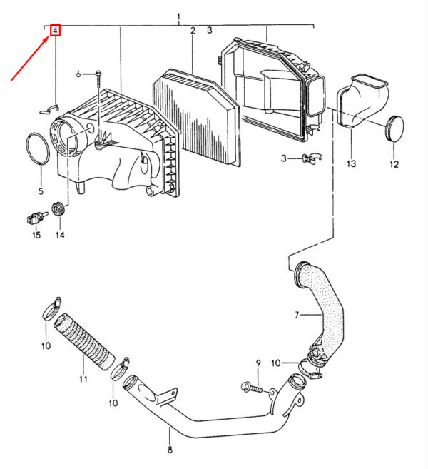 Porsche Cayman 987 Air Filter Clamp, Angled Bracket 99311011601, New - Image 3