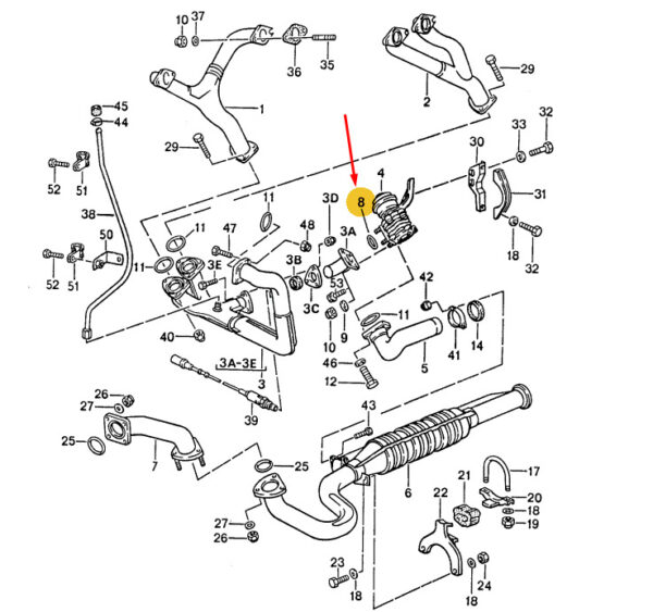 Porsche 944 exhaust system sealing ring 99311119500 new original