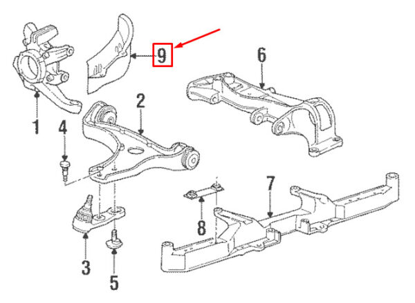 Porsche Carrera 911 993 front right air deflector 99334108400 NEW ORIGINAL