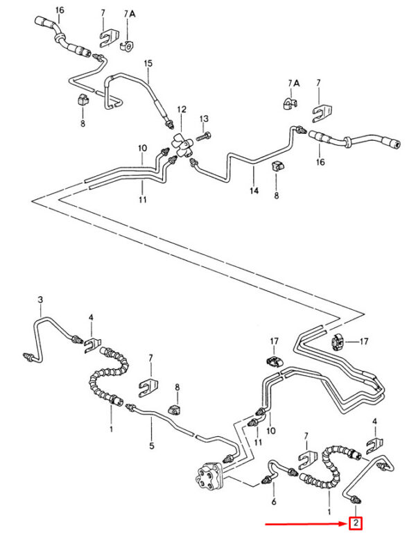 Porsche Carrera 911 993 front left brake line 99335558102 NEW ORIGINAL - Image 2