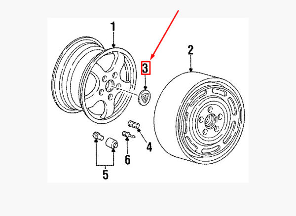 Porsche Carrera 911 993 wheel hub cap 9933613030361M NEW ORIGINAL