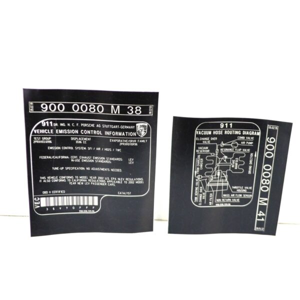 Porsche 911 996 Engine Specification Warning Sign 99600610906 NEW GENUINE - Image 3