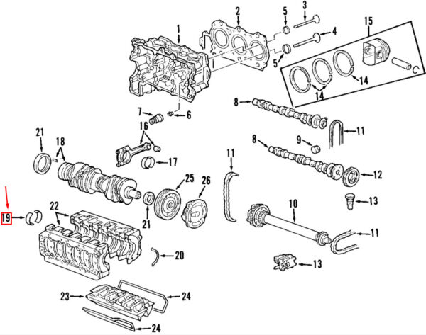 Porsche Boxster 986 Motor Crankshaft Main Bearing 99610120510 NEW GENUINE
