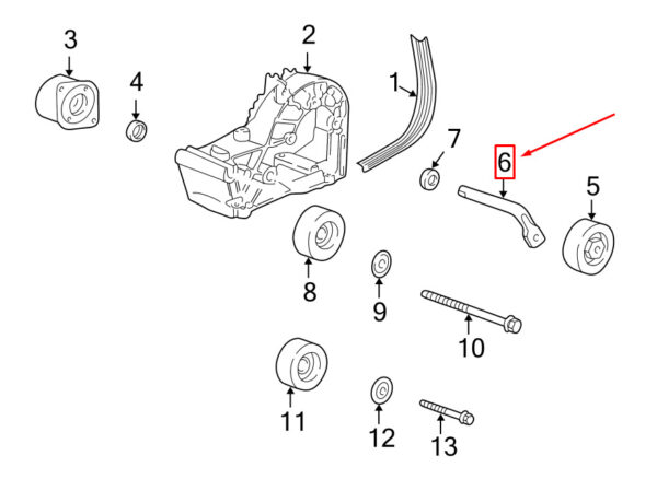 Porsche Cayman 987 Drive Belt Clamp Lever 99610236051 NEW GENUINE