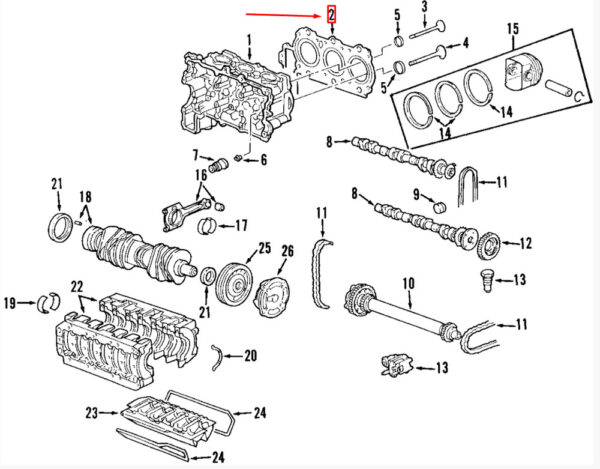 Porsche Boxster 987 engine cylinder head gasket 99610417060 NEW ORIGINAL - Image 2