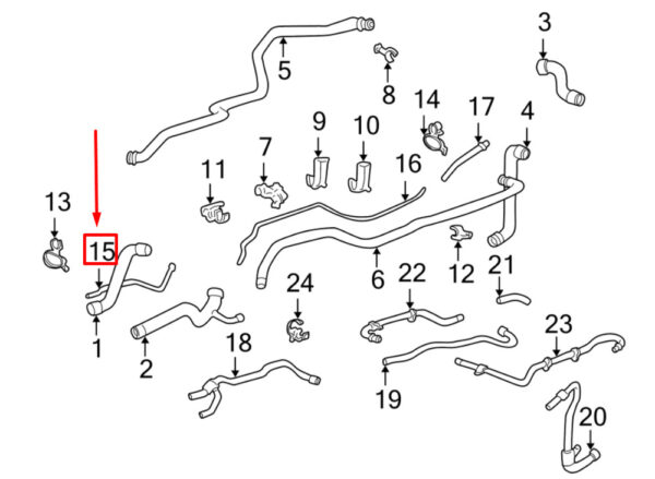 Porsche 911 996 HVAC heating hose 99610613654 NEW ORIGINAL - Image 3