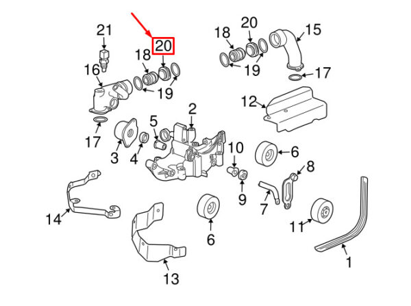 Porsche 911 997 Turbo/GT2 Engine Coolant Pipe Gasket 99610621470 NEW ORIGINAL - Image 3