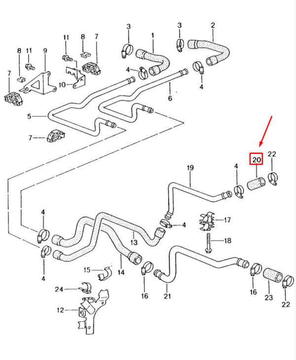 Porsche 911 996 HVAC Heating Hose 99610623374 NEW REAL