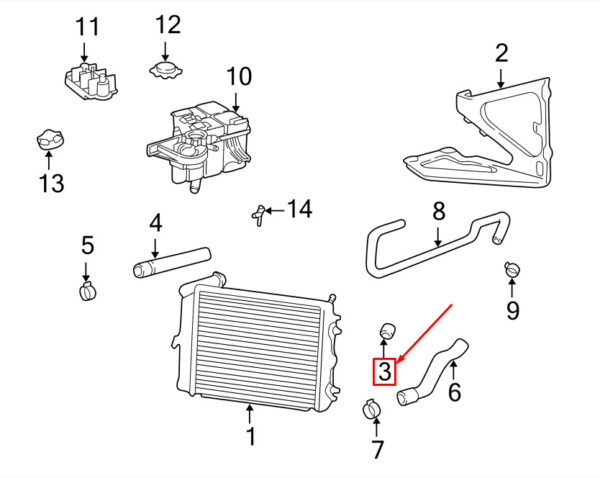 Porsche Boxster 986 Radiator Rubber Holder 9961063400 NEW ORIGINAL