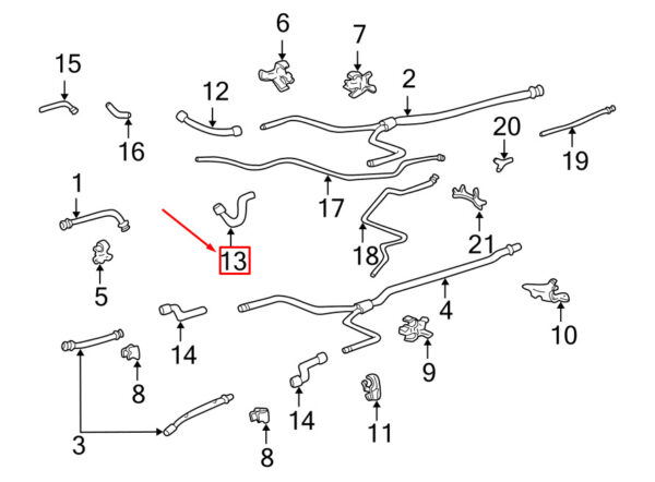 Porsche Boxster 986 Left Upper Coolant Hose 99610662356 NEW GENUINE